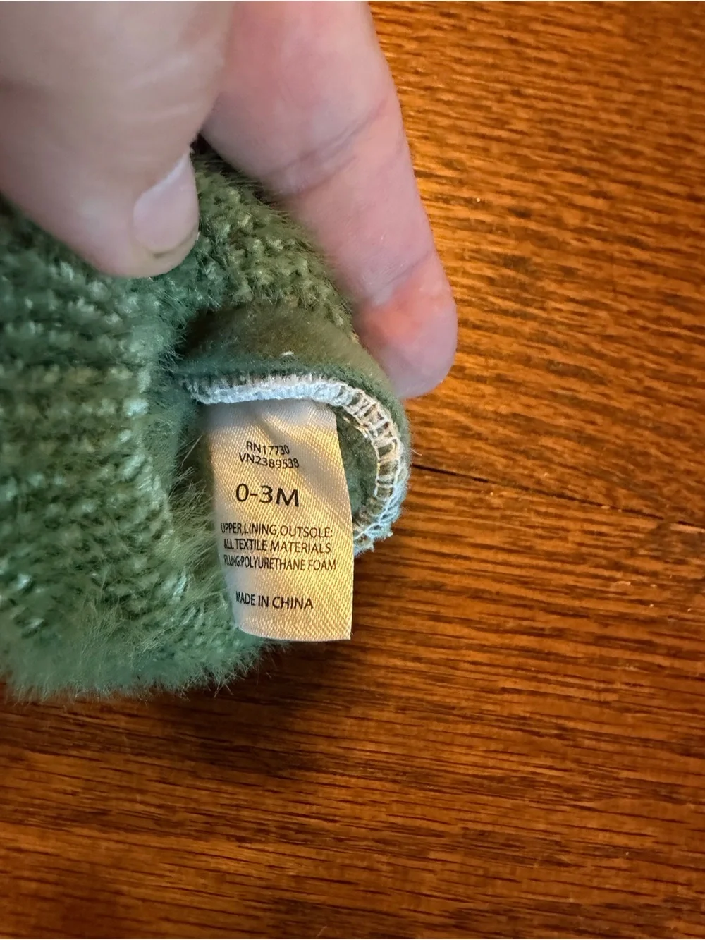 Soft Knit Baby Slipper Booties in Sage Green sz 0-3 months